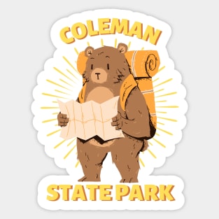 Coleman State Park Camping Bear Sticker